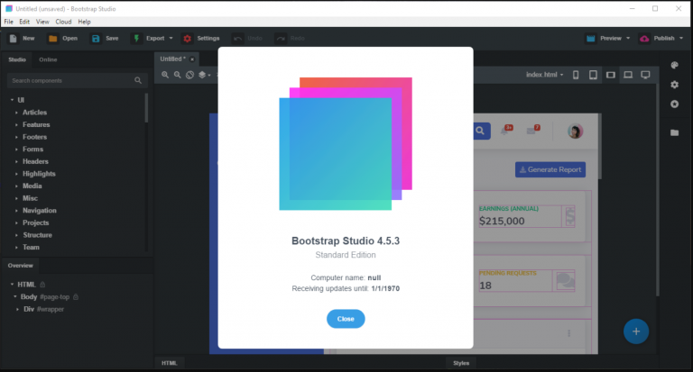 Bootstrap Studio 6.4.2 download the last version for windows